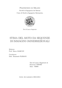 STIMA DEL MOTO DA SEQUENZE DI IMMAGINI OMNIDIREZIONALI