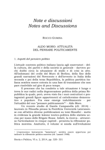 Aldo Moro attualità del pensare politicamente