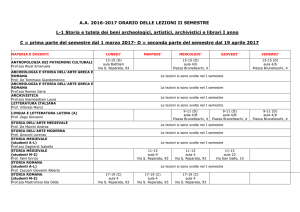 A.A. 2016-2017 ORARIO DELLE LEZIONI II SEMESTRE L