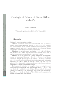 Omologia di Poisson di Hochschild (e ciclica?)
