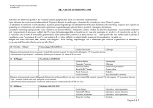 Relazione di Missione 2008