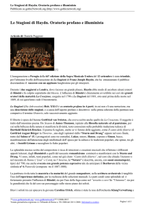 Le Stagioni di Haydn. Oratorio profano e illuminista