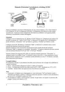Manuale d`istruzioni Caricabatterie switching 12VDC Serie BC 1