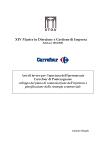 Assi di lavoro per l`apertura dell`ipermercato Carrefour di