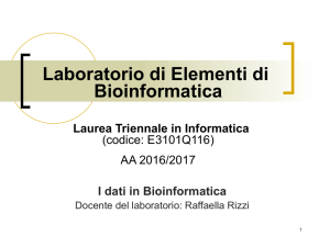 I dati in Bioinformatica File - e-Learning