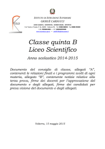 Documento 15 Maggio 2015 V B Liceo Scientifico