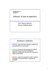 Software: di base ed applicativo Hardware e Software