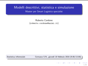 Modelli descrittivi, statistica e simulazione