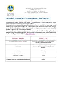 Facoltà di Economia - Esami approvati Summer 2017