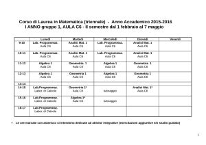 Orario Matematica Triennale secondo semestre 2015/2016