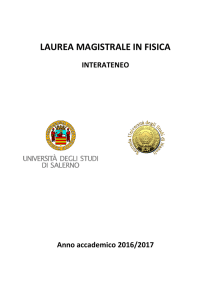 LAUREA MAGISTRALE IN FISICA