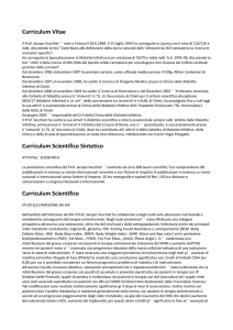 Curriculum Vitae Curriculum Scientifico Sintetico Curriculum
