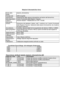 Stazioni idrometriche Arno Descrizione attributi tabella