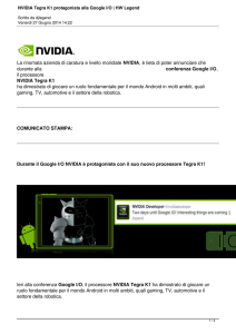 NVIDIA Tegra K1 protagonista alla Google I/O | HW Legend