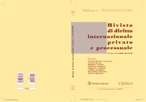 Rivista di diritto internazionale privato e processuale n. 4-2015
