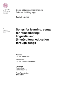 (inter)cultural education through songs