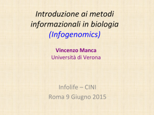 Introduzione ai metodi informazionali in biologia (Infogenomics)