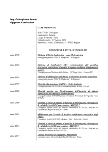 Ing. Caltagirone Ivano Oggetto: Curriculum DATI PERSONALI Stato