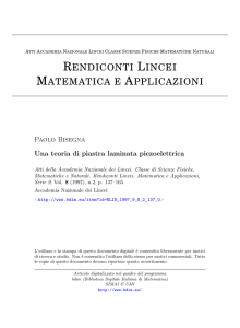 Una teoria di piastra laminata piezoelettrica