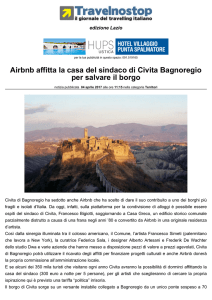 Airbnb affitta la casa del sindaco di Civita Bagnoregio
