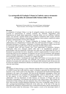 La cartografia di Geologia Urbana in Umbria: nuovo