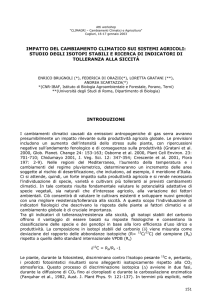 ricerca di indicatori di tolleranza alla siccità