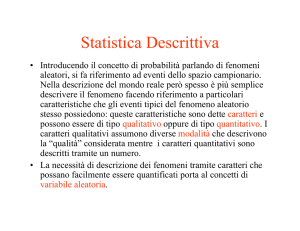 Statistica Descrittiva - Dipartimento di Fisica