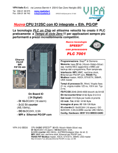 Nuova CPU 312SC con IO integrate + Eth. PG/OP PLC