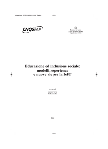 Educazione ed inclusione sociale: modelli, esperienze - CNOS-FAP