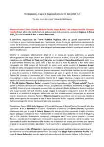 Anticipazioni Stagione di prosa Comune di Bari 2013_14