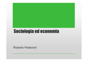 Sociologia ed economia - Dipartimento di Scienze sociali e politiche