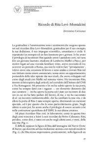 Ricordo di Rita Levi–Montalcini