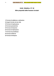 Unità Didattica N° 18 Altre proprietà delle funzioni circolari