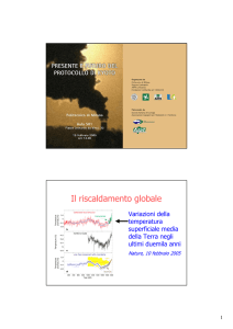 Il riscaldamento globale - Associazione Ingegneri Ambientali