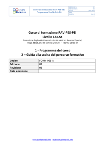 Corso di formazione PAV-PES-PEI Livello 1A+2A 1