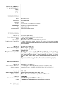 FORMATO EUROPEO PER IL CURRICULUM VITAE