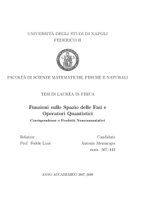 Funzioni sullo Spazio delle Fasi e Operatori Quantistici