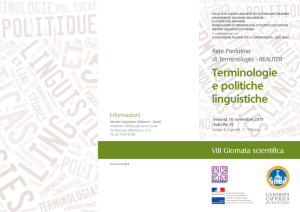 Terminologie e politiche linguistiche