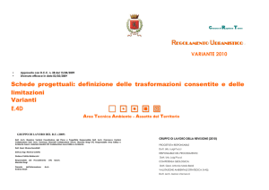 Schede progettuali: definizione delle trasformazioni consentite e