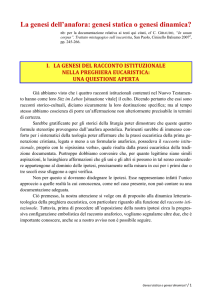 La genesi dell`anafora: genesi statica o genesi dinamica?