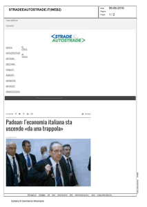 Padoan: l`economia italiana sta uscendo «da una trappola»