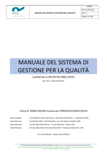 manuale del sistema di gestione per la qualità