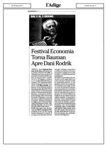 Festival Economia Torna Bauman Apre Dani Rodrik