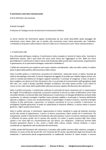 Il matrimonio come bene interpersonale Al di là dell`utile e del