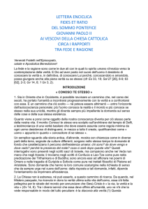 lettera enciclica fides et ratio del sommo pontefice giovanni paolo ii