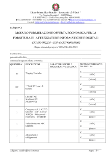 modulo formulazione offerta economica per la fornitura di