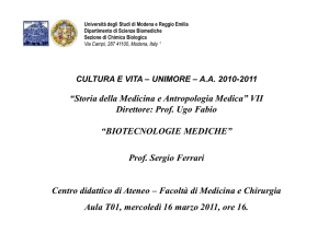 Biotecnologie Mediche - Associazione Cultura e Vita