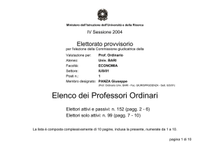 Elettorati per commissioni giudicatrici di valutazioni