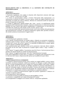 REGOLAMENTO PER LA DISCIPLINA E LA