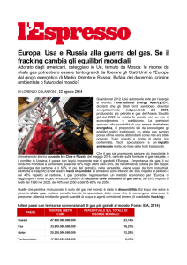 Europa, Usa e Russia alla guerra del gas. Se il fracking cambia gli